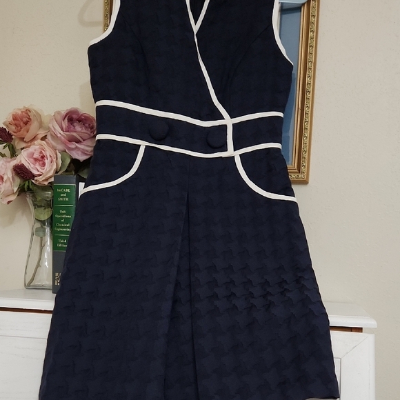 Nautica Blue Sheath Dress Sleeveless Crew Neck - Picture 3 of 12